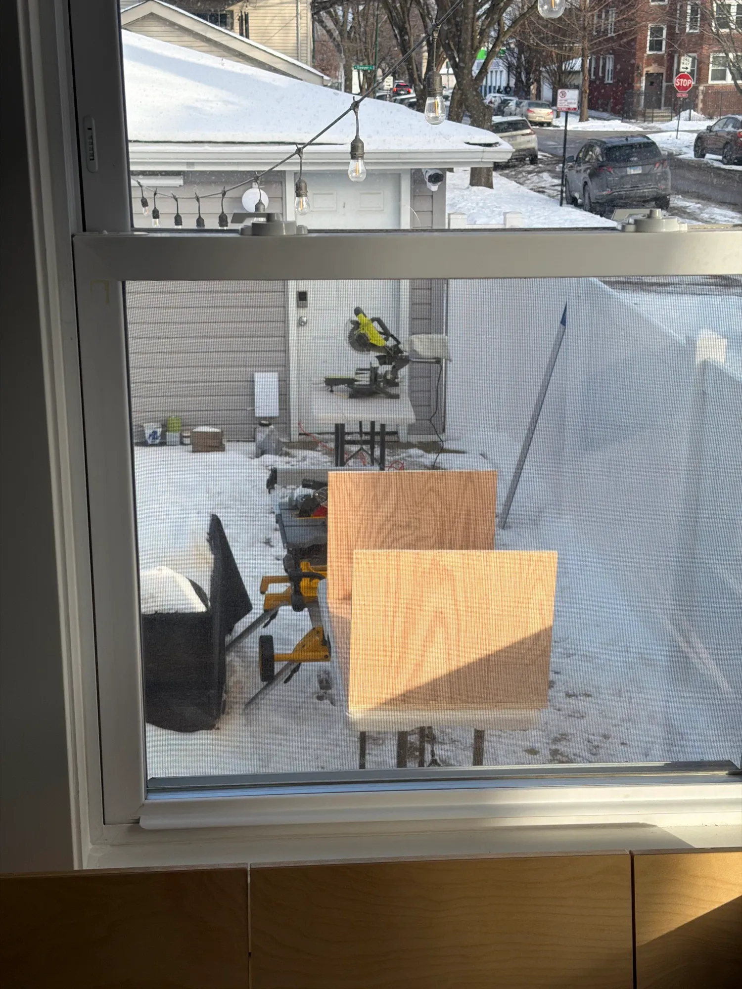 Building a coffee bar in the dead of winter — photograph
