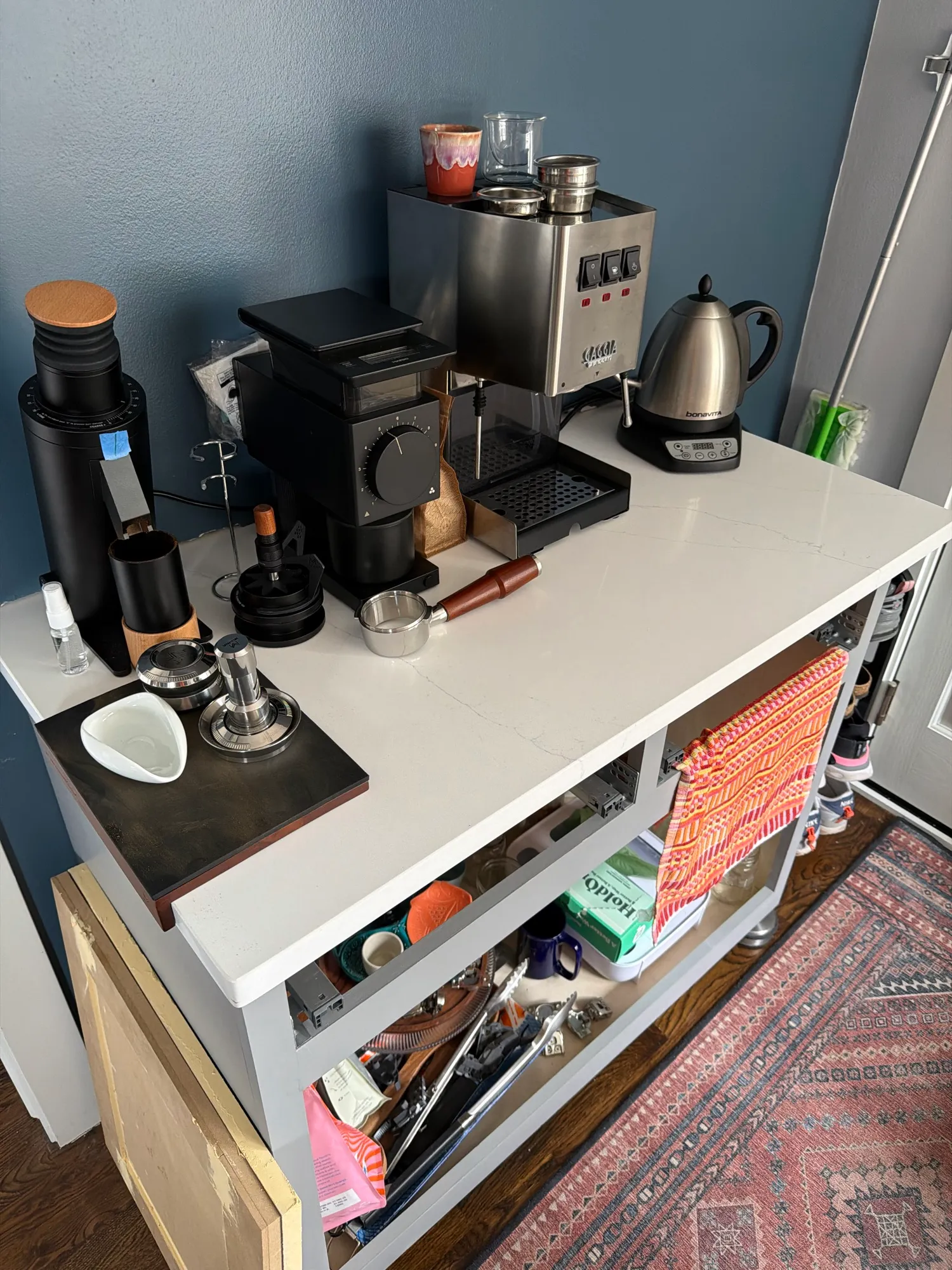 Building a coffee bar in the dead of winter — photograph